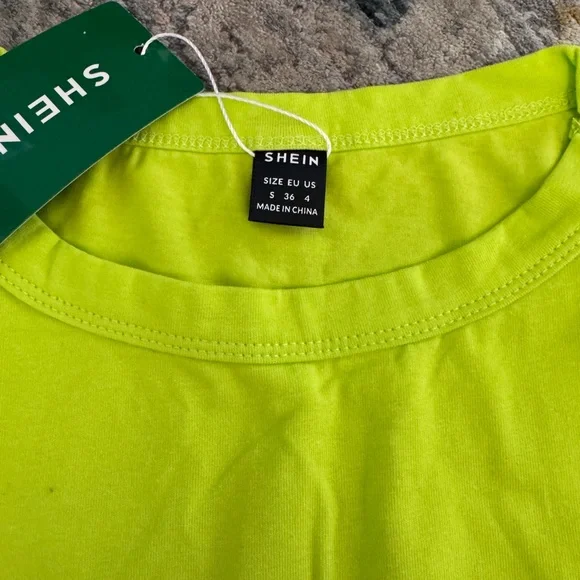 SHEIN Bright Lime Green Tank Top BNWT Size S - Picture 2 of 2